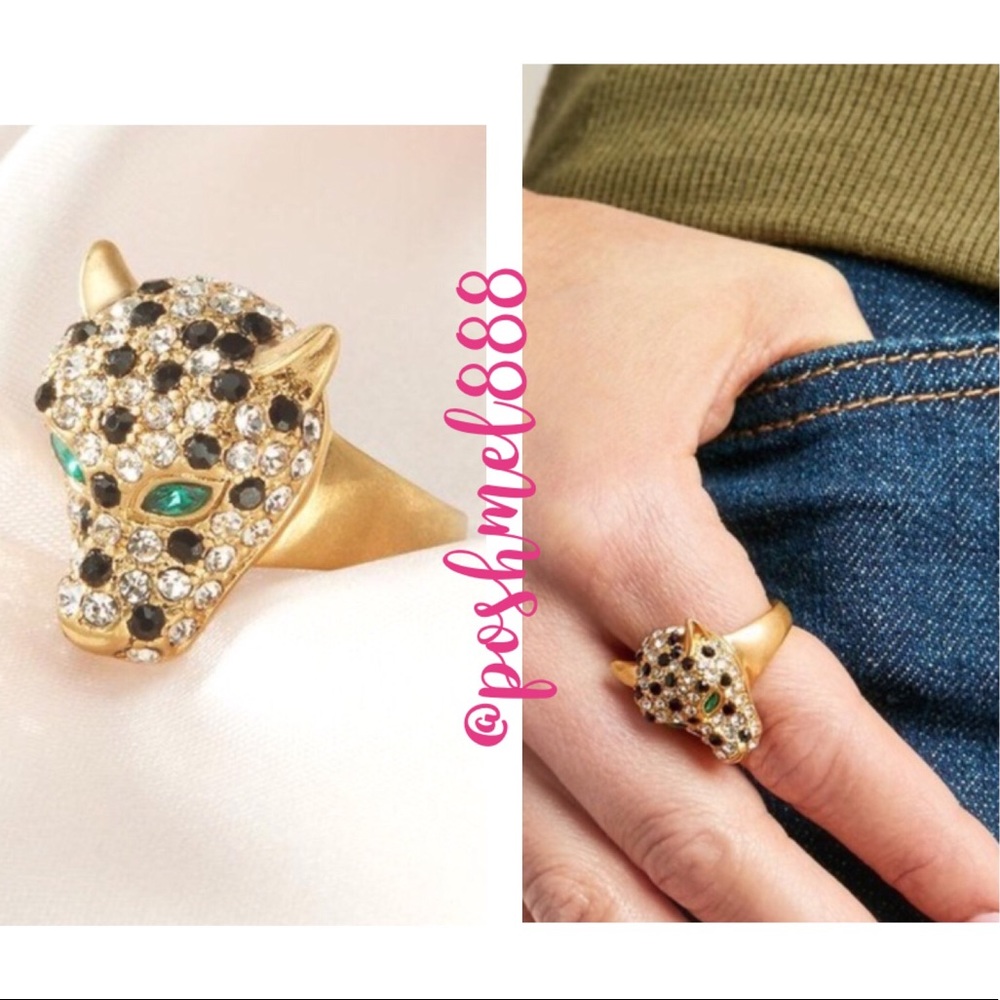 Stella & Dot | Pavé + Gold🐯Roar Cheetah Panther Cocktail Ring Retired - Picture 11 of 16